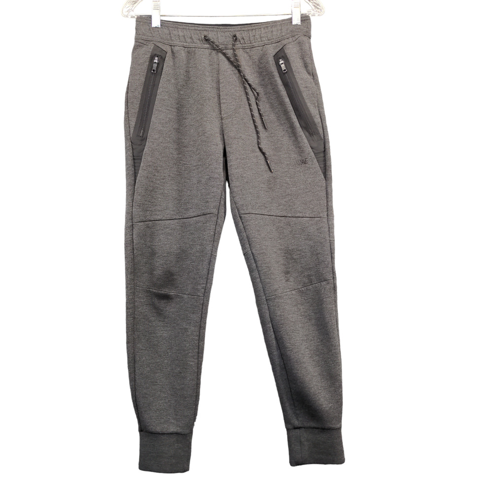 American Eagle Men's Jogger Pants Gray XS Drawstring Waist Zipped Pocket Tapered